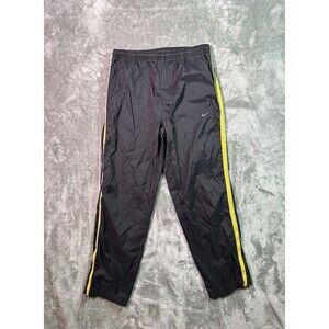 Vintage Nike Y2K Track Pants Gray & Yellow  Ankle Zip Silver Tag Mens Small